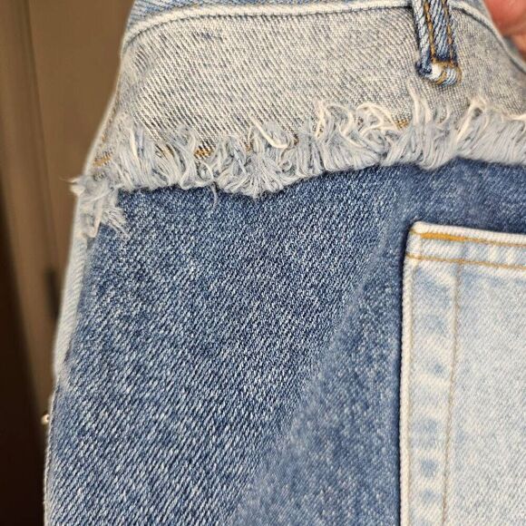 Vintage Y2K 90s Zana Di Patchwork Denim Hippie Flare jeans Boho Size 24P 100 % C - Picture 7 of 7